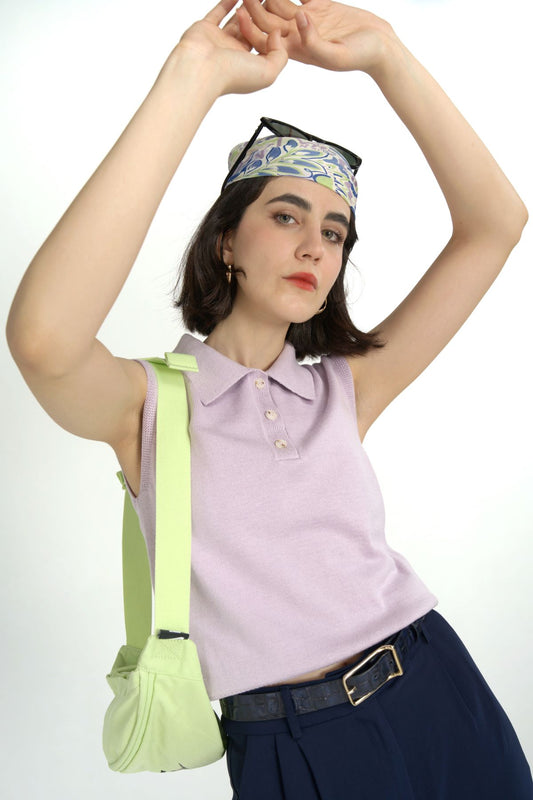 Sleeveless Polo Neck Sweater
