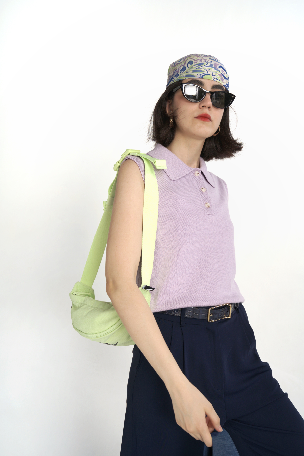 Sleeveless Polo Neck Sweater