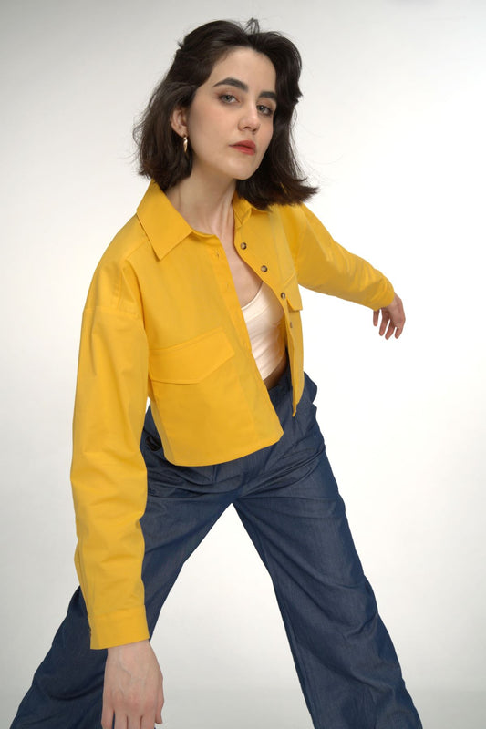 Orange Crop Cut Utility Shirt