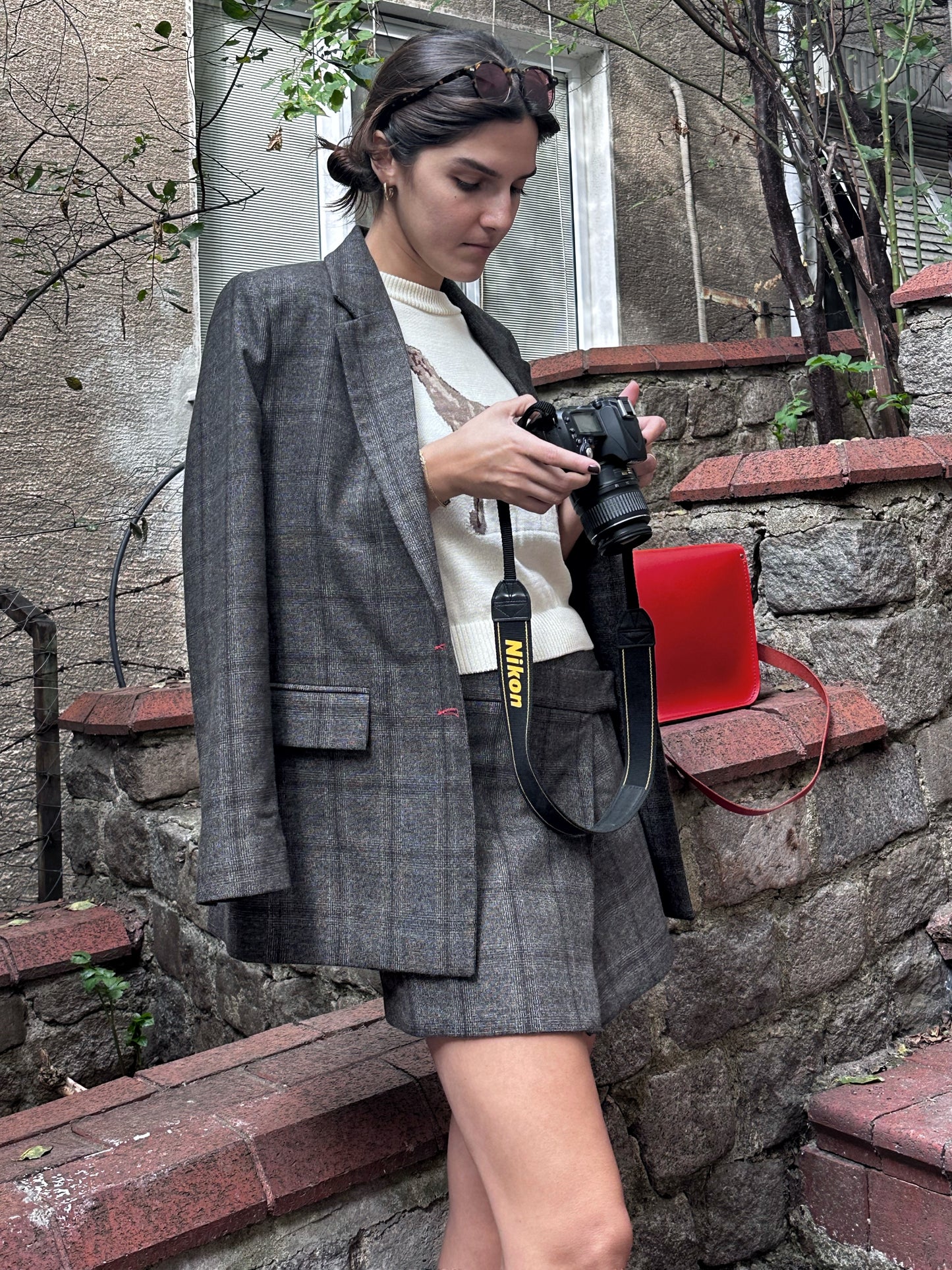 Ekoseli Blazer Ceket