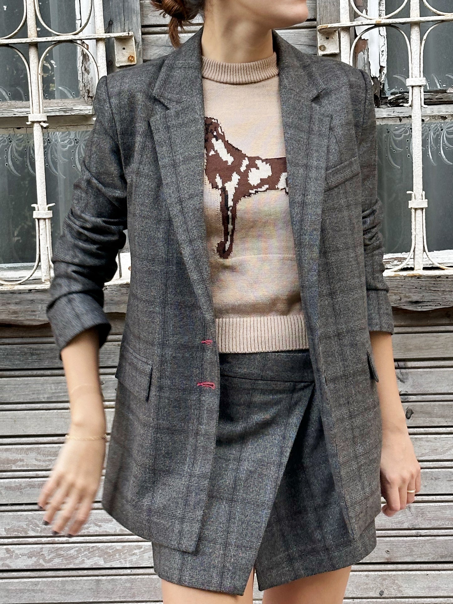 Ekoseli Blazer Ceket