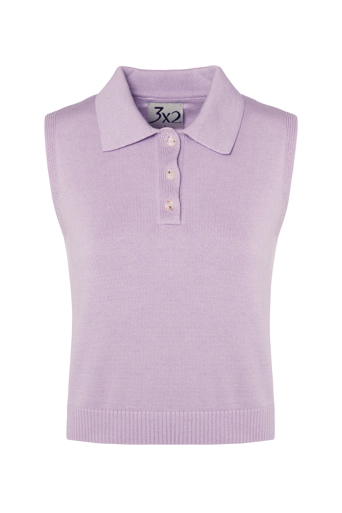 Sleeveless Polo Neck Sweater