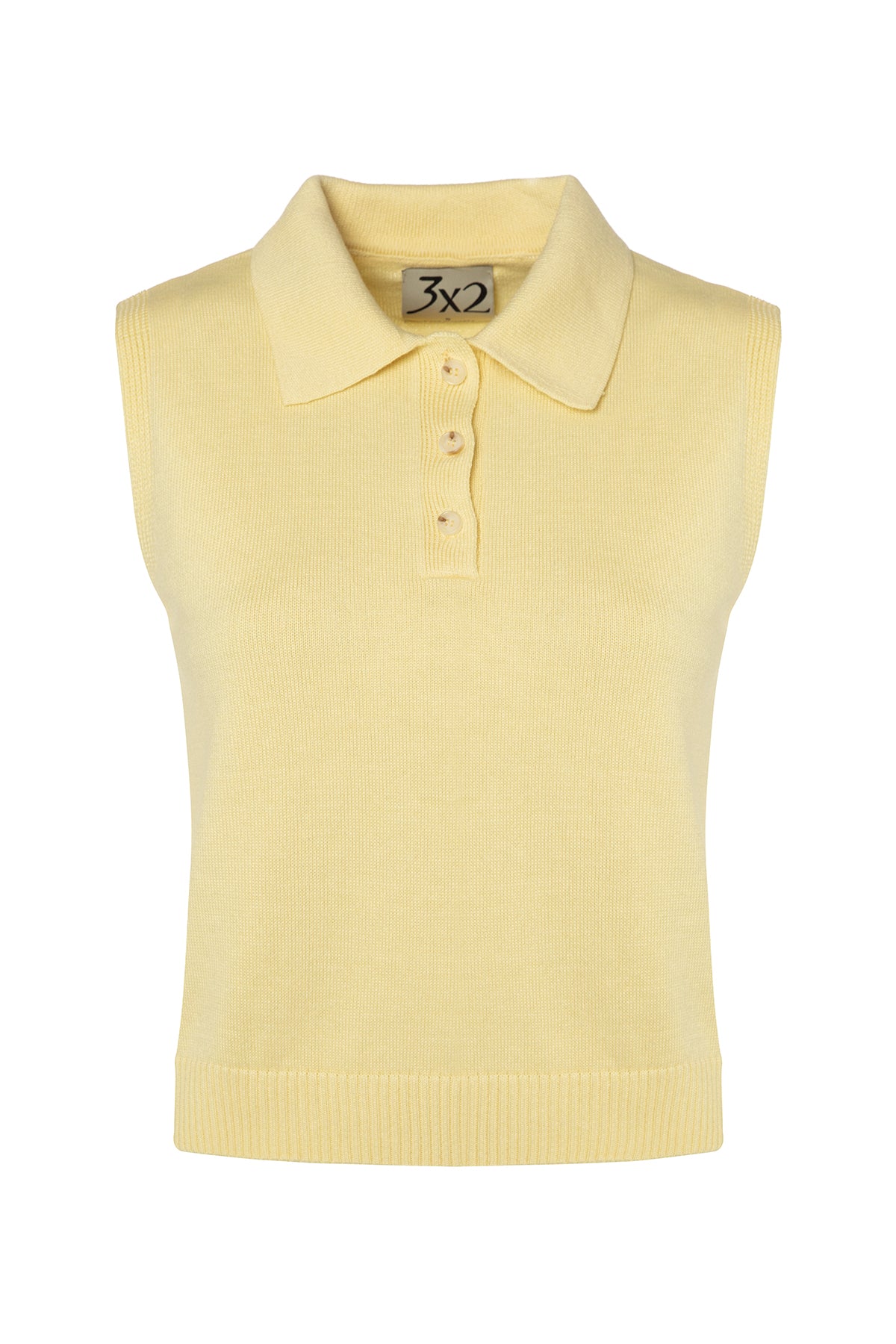 Sleeveless Polo Neck Sweater