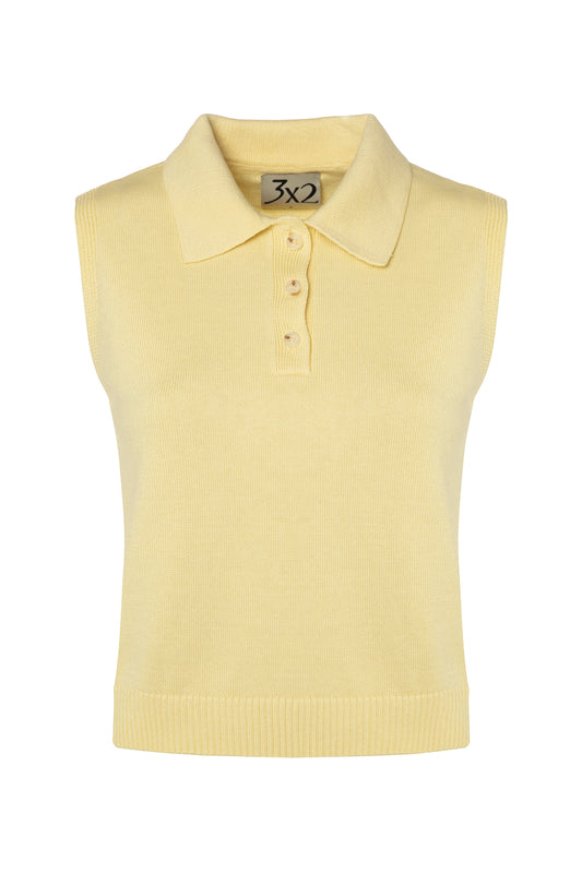 Sleeveless Polo Neck Sweater