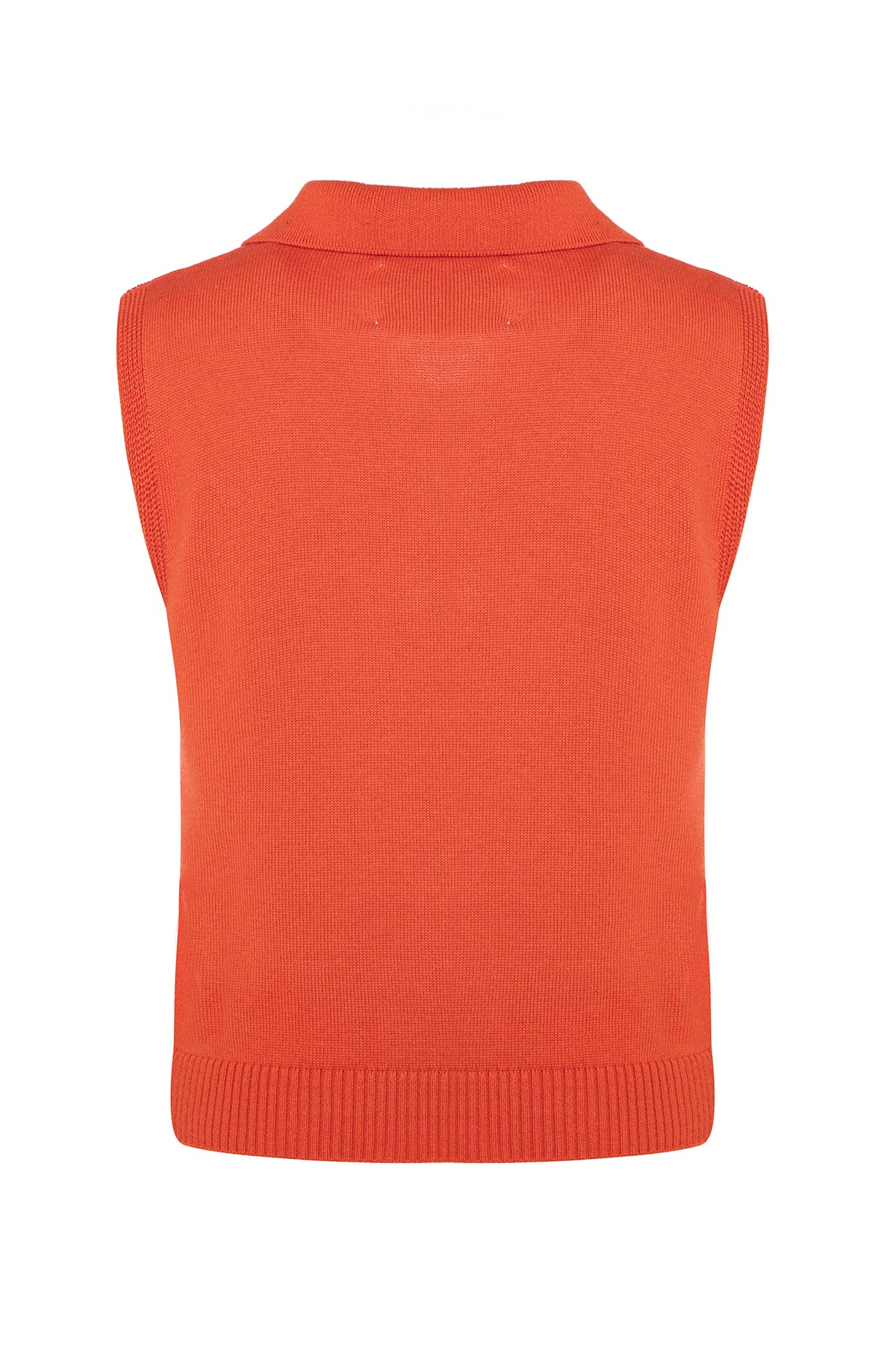 Sleeveless Polo Neck Sweater