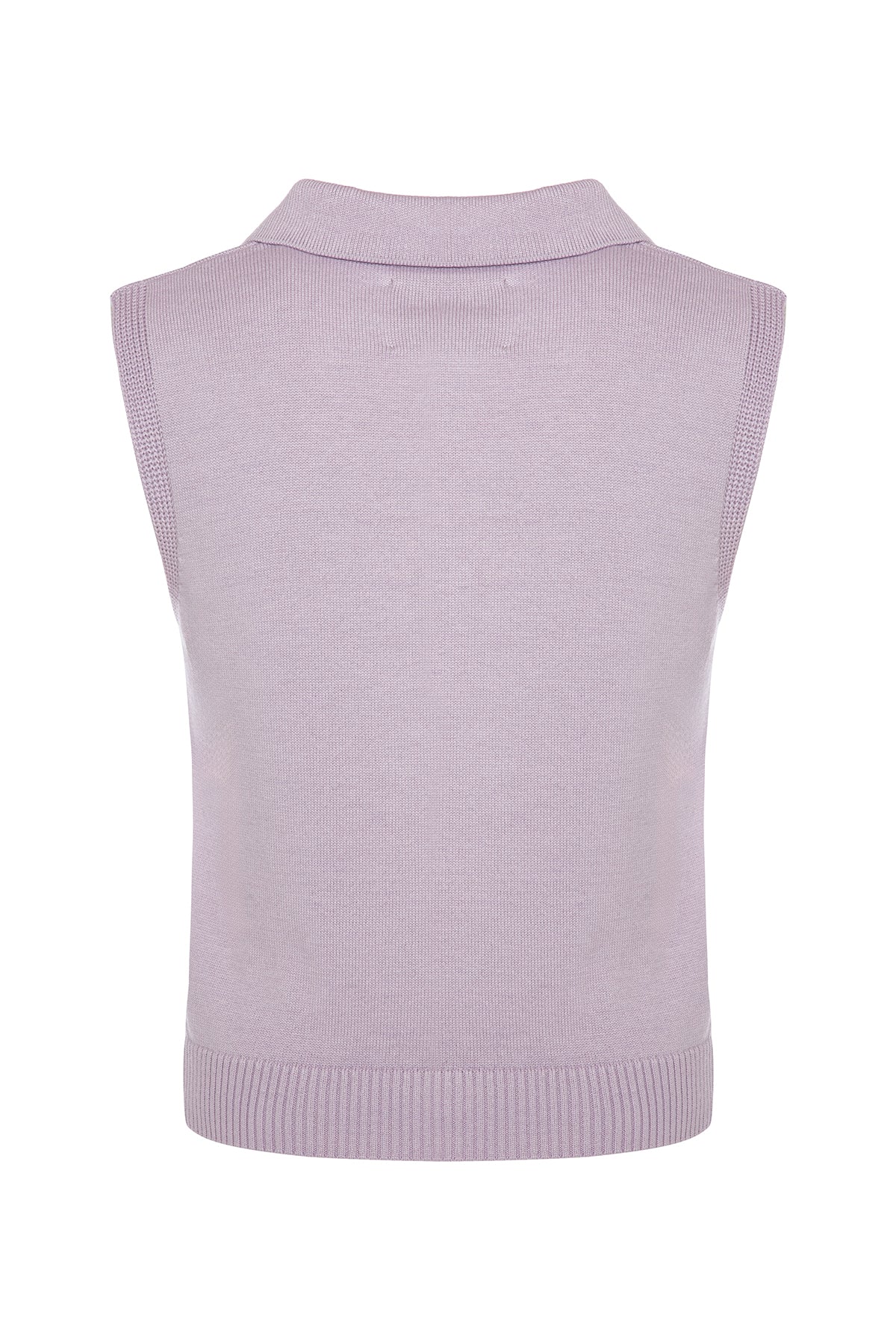 Sleeveless Polo Neck Sweater