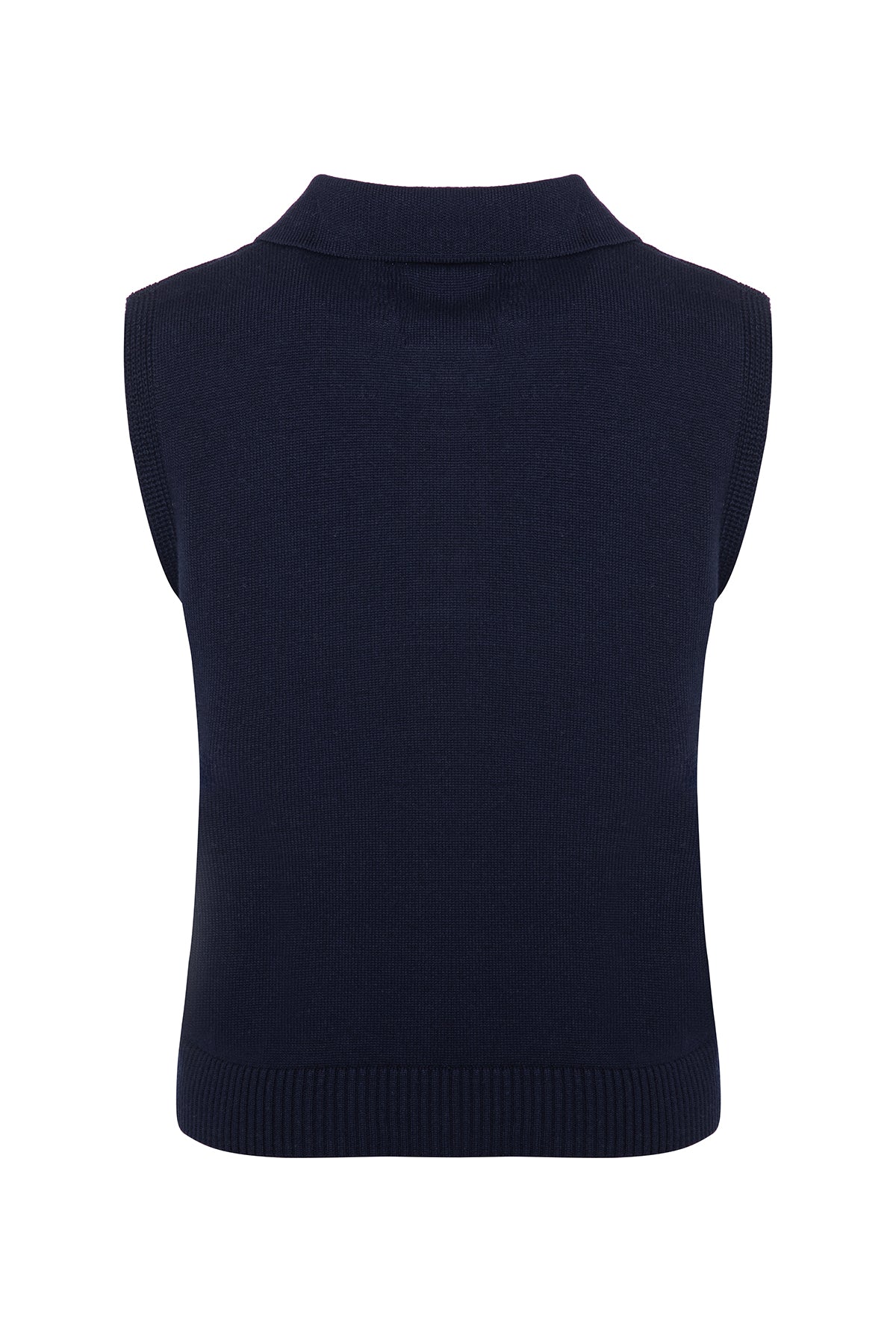 Sleeveless Polo Neck Sweater