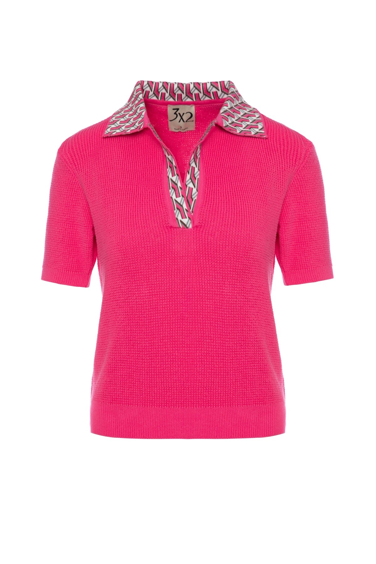Polo Collar Retro Short Sleeve Sweater