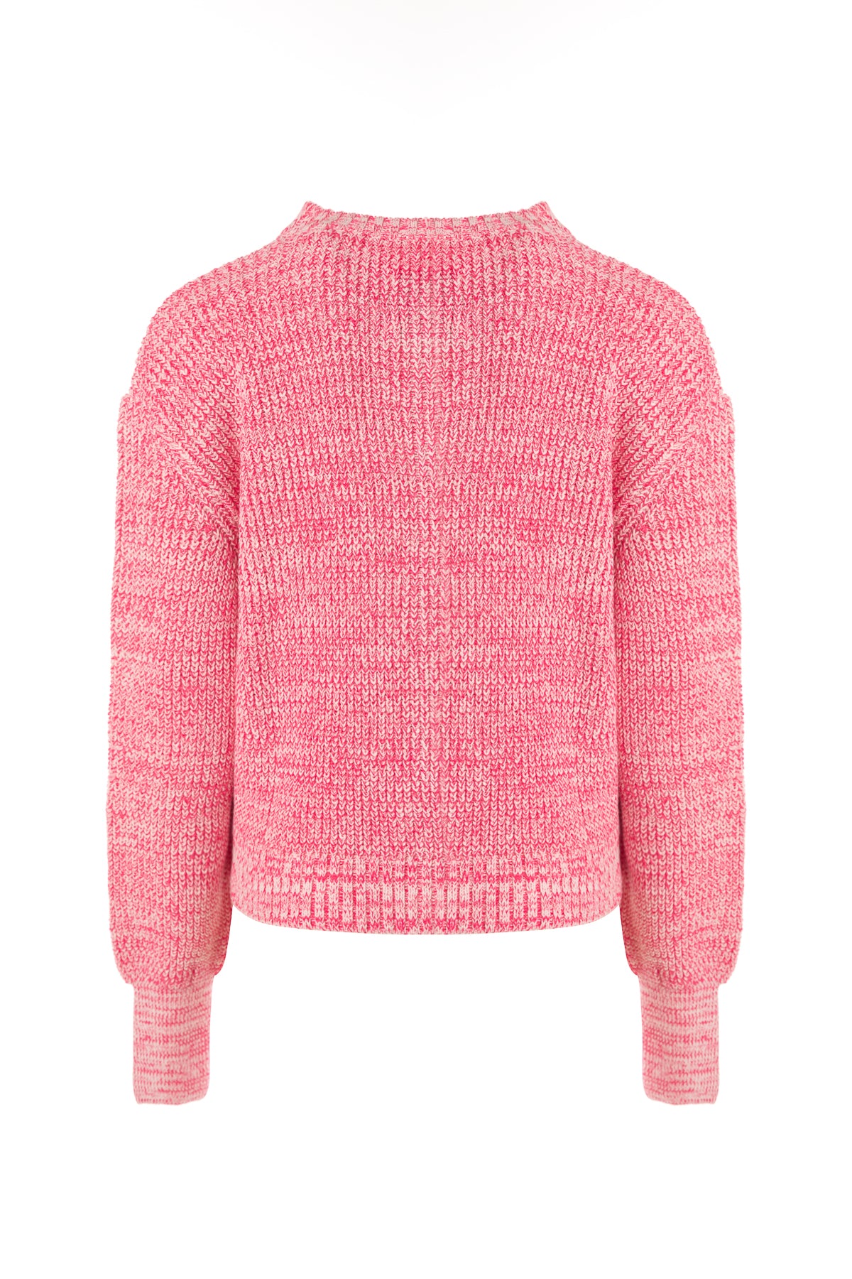Pink Crew Neck Cotton Cardigan