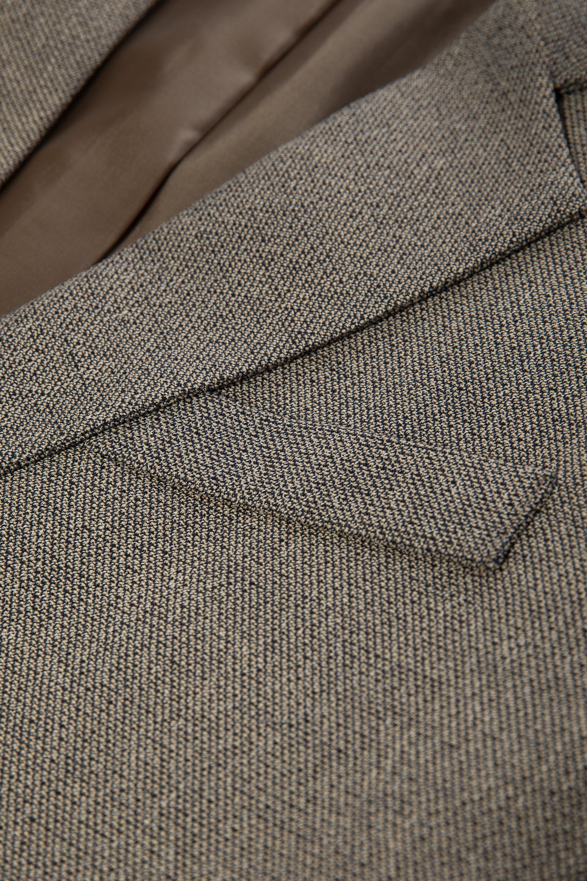Vizon Rengi Dokulu Blazer Ceket