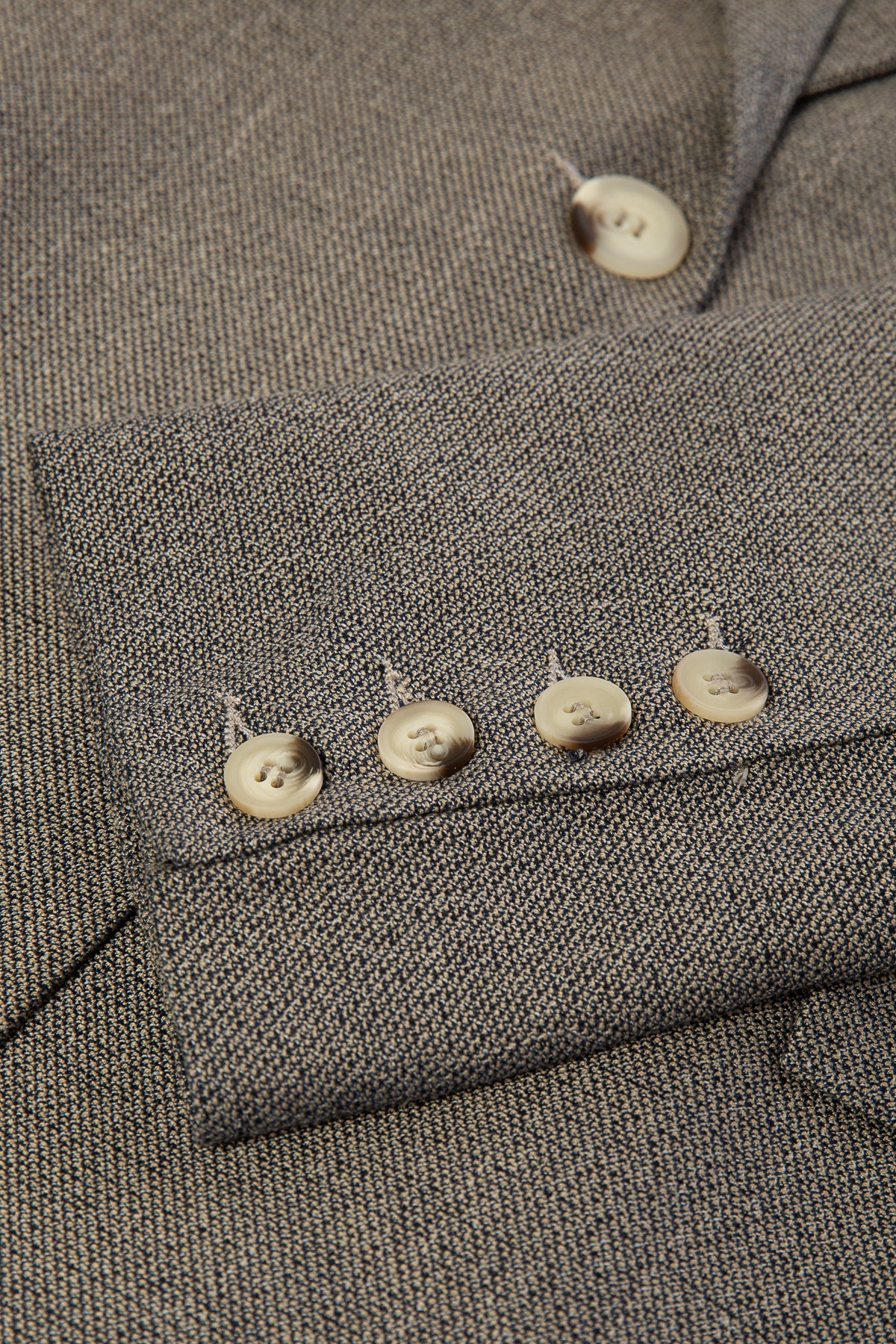 Vizon Rengi Dokulu Blazer Ceket