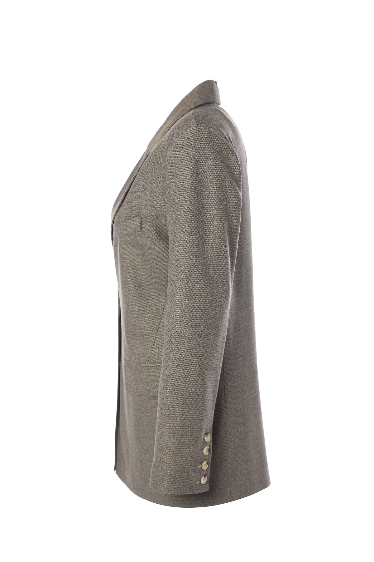 Vizon Rengi Dokulu Blazer Ceket