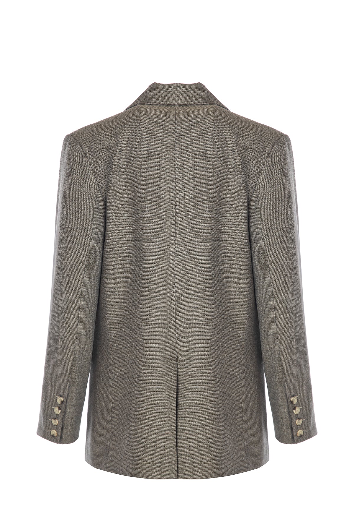 Vizon Rengi Dokulu Blazer Ceket