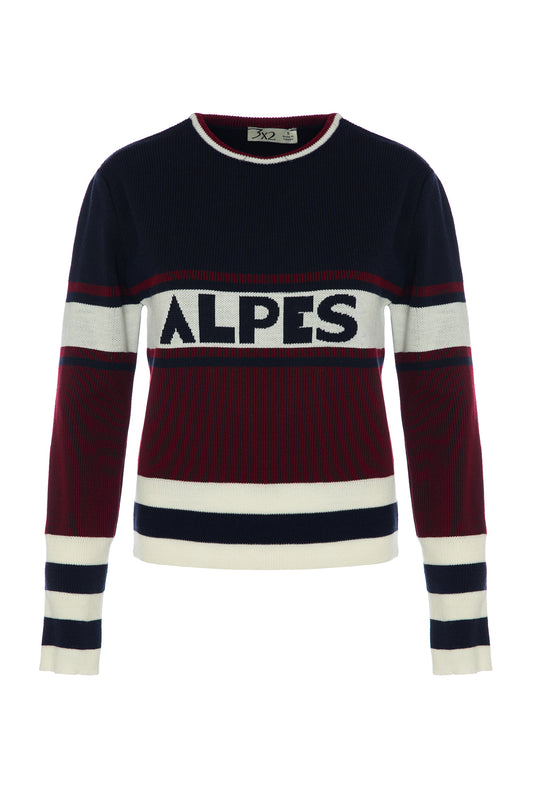 Alpes Bordeaux Retro Knitwear Sweater and Beret